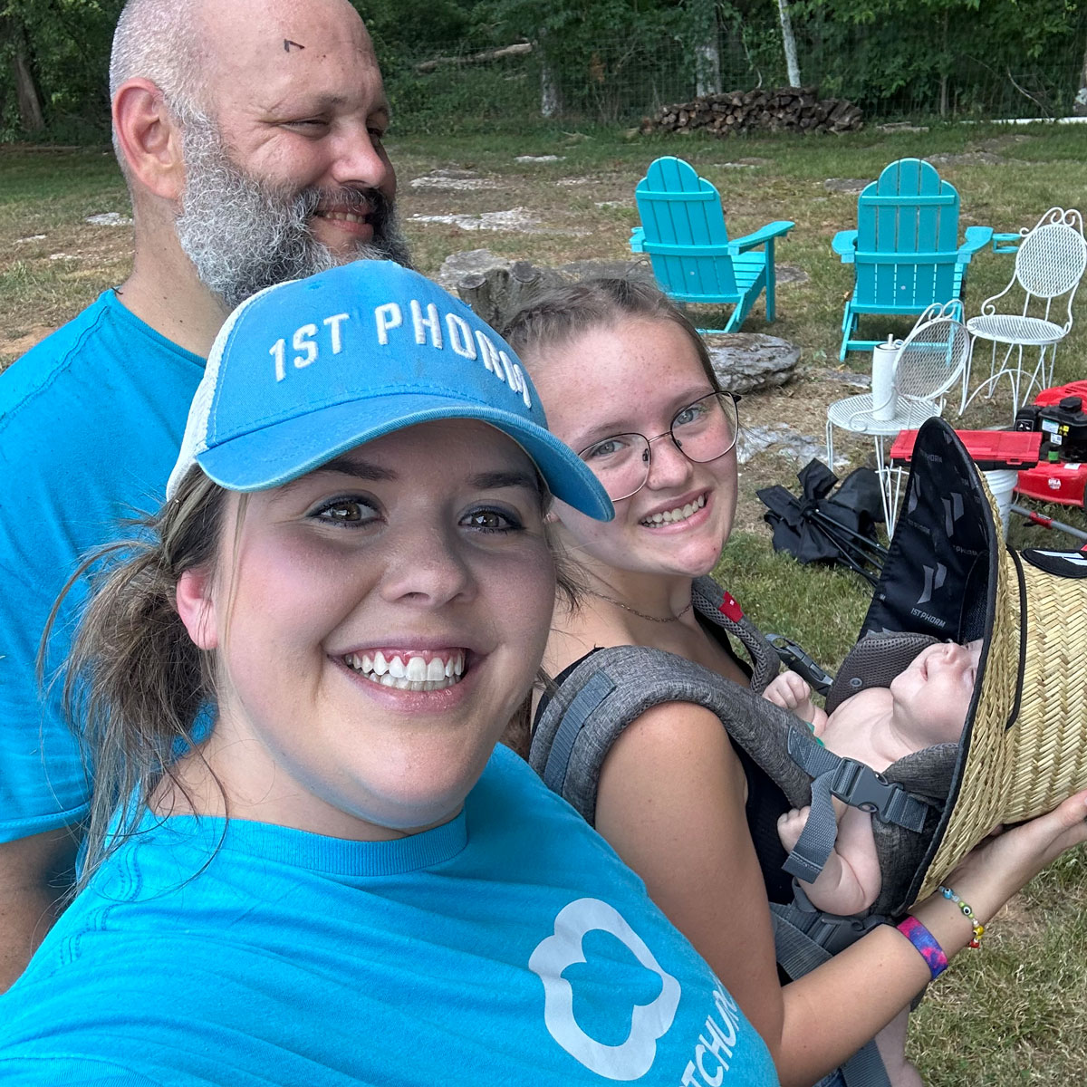 team working on the farm